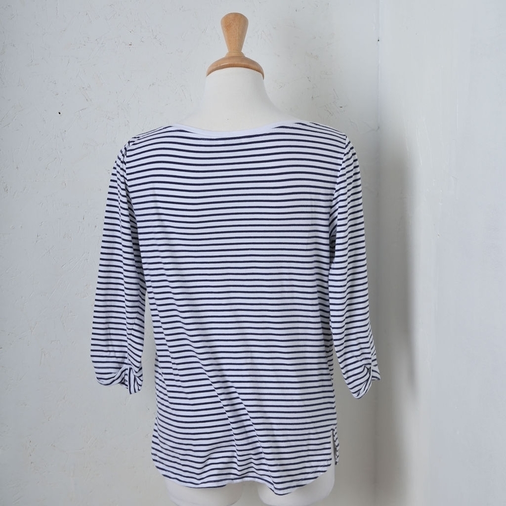 Reitmans | Black & White striped half sleeve women's sweater - Picture 2 of 14